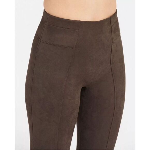 SPANX Faux Suede Shaping Leggings in Brown‎ Size Medium M - Picture 13 of 14